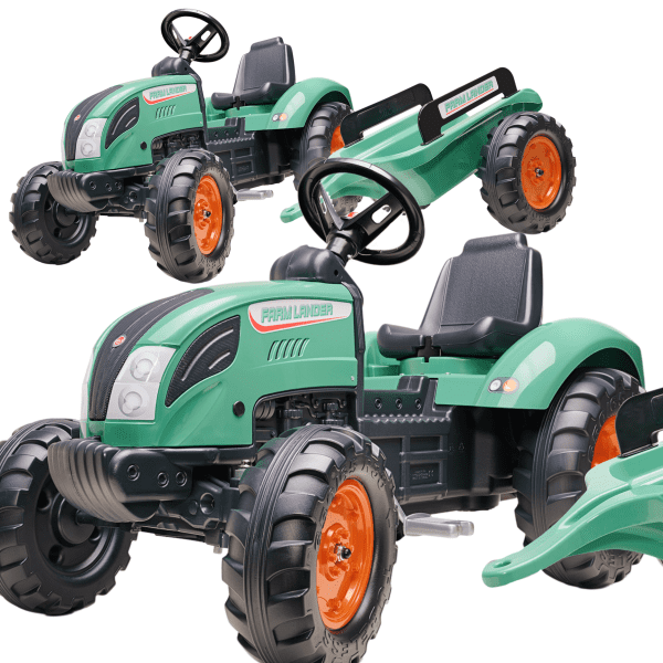 FALK-Lander-Green-Pedal-Tractor-with-Trailer-for-3-7-Years FALK Lander Green Pedal Tractor with Trailer for 3-7 Years