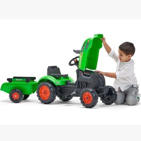 FALK-X-Tractor-Green-with-Trailer-Horn-2-5-Years-3