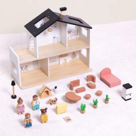 TOOKY-TOY-Wooden-Dollhouse-with-Accessories-and-Family-20-pcs-2