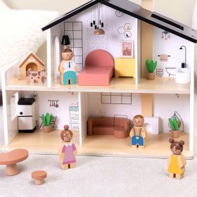 TOOKY-TOY-Wooden-Dollhouse-with-Accessories-and-Family-20-pcs-3