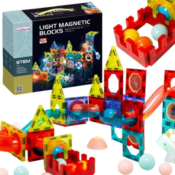 WOOPIE-Magnetic-Blocks-Ball-Track-Light-75-pcs WOOPIE Magnetic Blocks Ball Track Light 75 pcs.