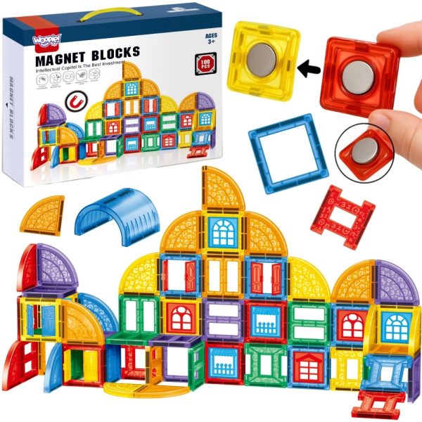 WOOPIE-Magnetic-Construction-Blocks-3D-Educational-Set-Castle-100pcs WOOPIE Magnetic Construction Blocks 3D Educational Set Castle 100pcs.