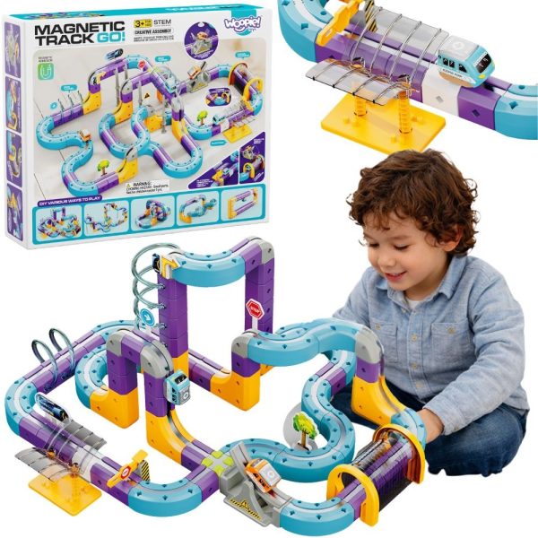 WOOPIE-Magnetic-Train-Track-Construction-Set-with-Attraction-Effect-126-pcs WOOPIE Magnetic Train Track Construction Set with Attraction Effect 126 pcs.