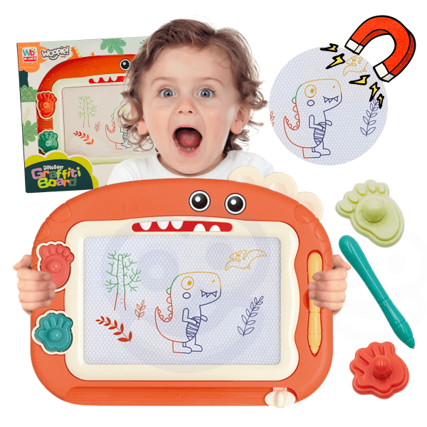 WOOPIE-Magnetic-Color-Marker-Board-2-Dinosaur-Stamps WOOPIE Magnetic Color Marker Board + 2 Dinosaur Stamps