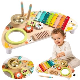 TOOKY-TOY-Multifunctional-Instrument-Music-Center-Xylophone-Gears-Grater-Drum-Cymbal-Chopsticks TOOKY TOY Multifunctional Instrument Music Center Xylophone Gears Grater Drum Cymbal Chopsticks