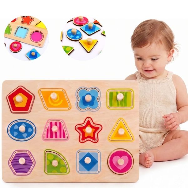 TOOKY-TOY-Puzzle-Montessori-Shape-Learning-Puzzle-with-Pushpins TOOKY TOY Puzzle Montessori Shape Learning Puzzle with Pushpins