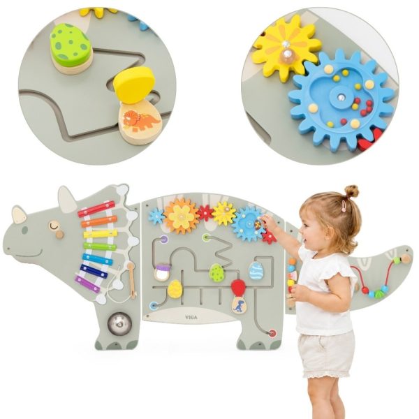 VIGA-Triceratops-Dinosaur-Activity-Wall-Panel-18m VIGA Triceratops Dinosaur Activity Wall Panel 18m+