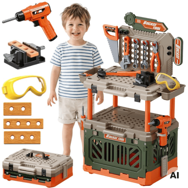 WOOPIE-4-in-1-Workshop-for-Little-Handyman-Battery-Powered-Drill-Accessories-90pcs WOOPIE 4-in-1 Workshop for Little Handyman Battery-Powered Drill Accessories 90pcs.