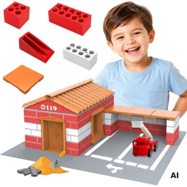 WOOPIE-Fire-Station-Building-Brick-Construction-Set-178-pcs.-Building-Bricks WOOPIE Fire Station Building Brick Construction Set 178 pcs. Building Bricks