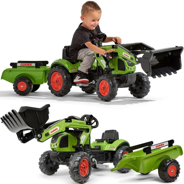 Falk-Claas-Pedal-Tractor-with-Trailer-and-Bucket-Green-for-Children-2-5 Falk Claas Pedal Tractor with Trailer and Bucket Green for Children 2-5