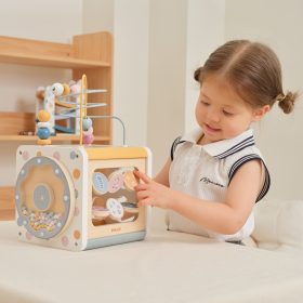 VIGA-PolarB-Wooden-Activity-Cube-7-in-1-Sorter-Maze-Animals-12m-2