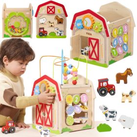 VIGA-Wooden-Farm-7-in-1-Educational-Cube VIGA Wooden Farm 7 in 1 - Educational Cube