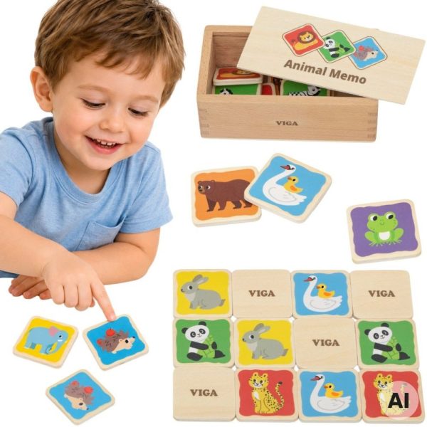 Viga-Wooden-Memory-Game-Memo-Animals-Educational-Children-3 Viga Wooden Memory Game Memo Animals Educational Children 3+